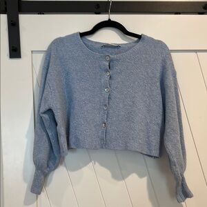 Zara blue cropped cardigan